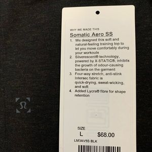 LuluLemon Somatic Aero Short Sleeve